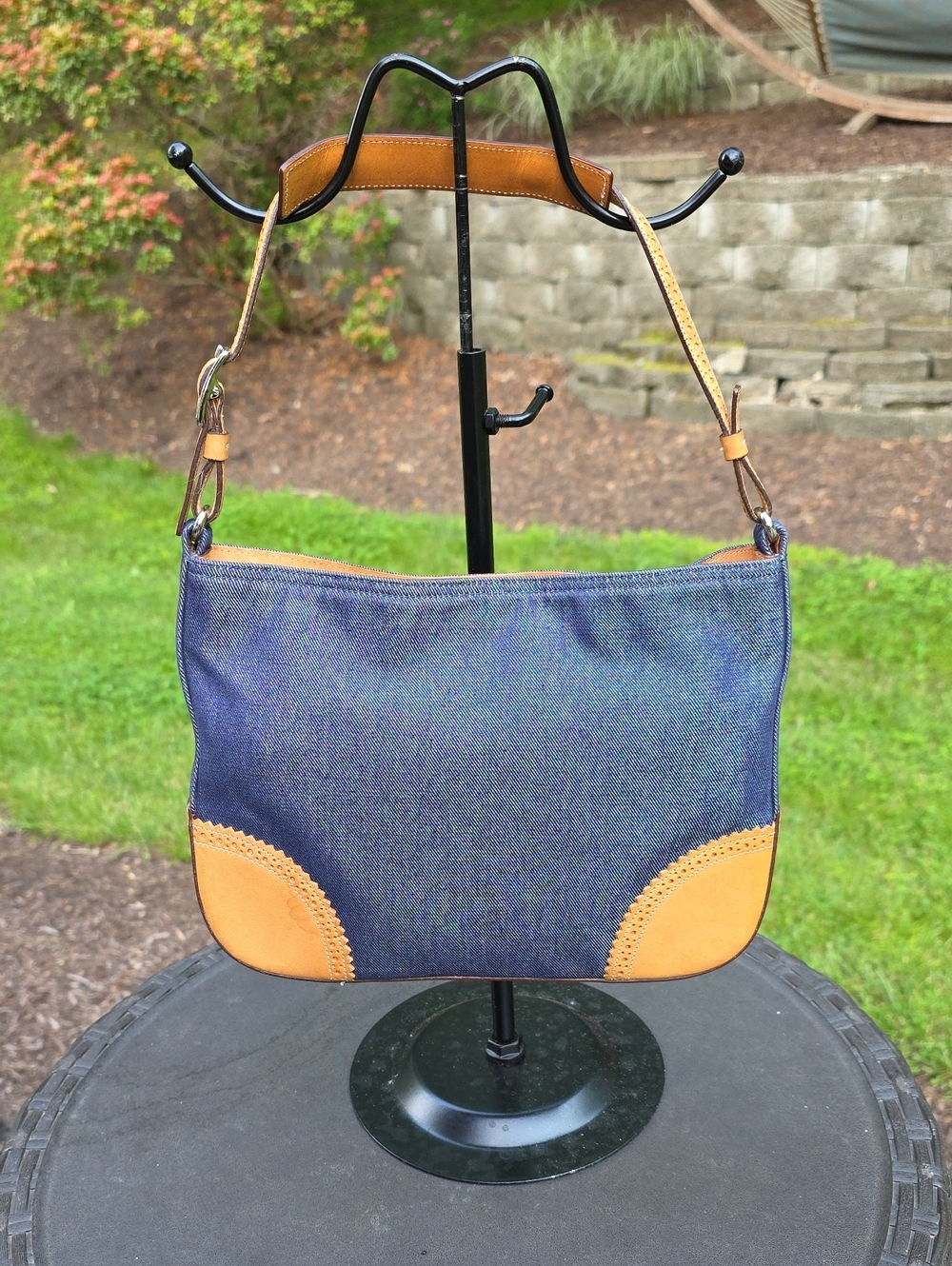 Coach Denim & Tan Vintage Shoulder Bag